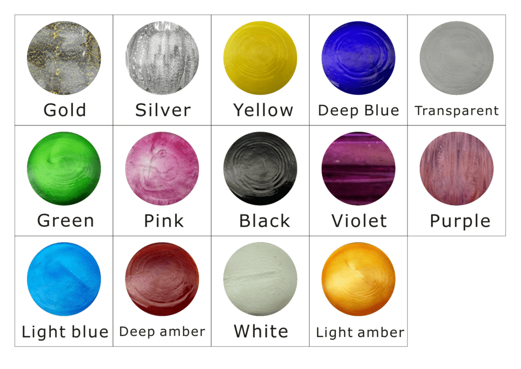 Hand-blown glass swatches