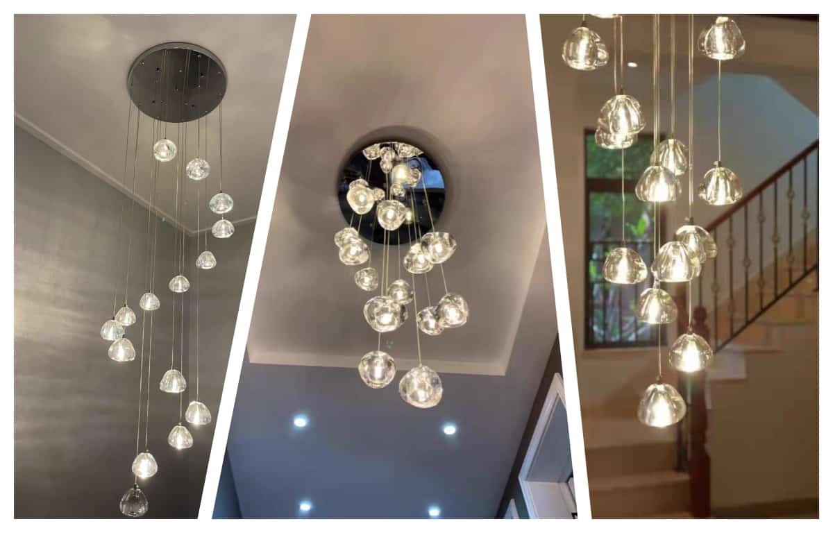 Crystal glass pendant globe light