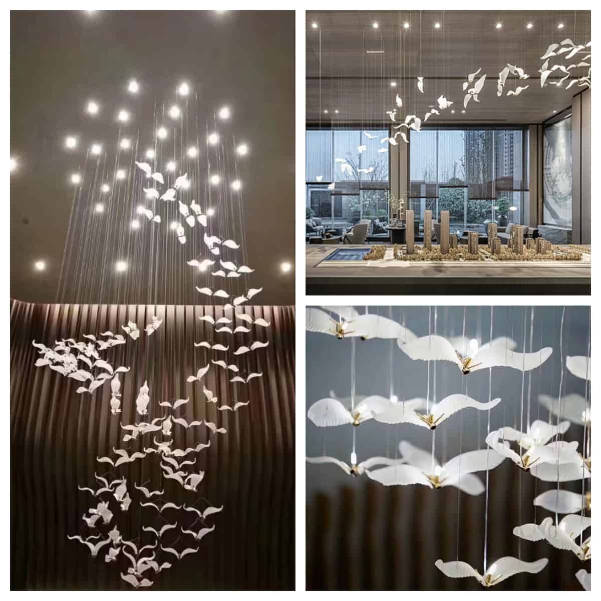 Elegant wild goose bird pendant light