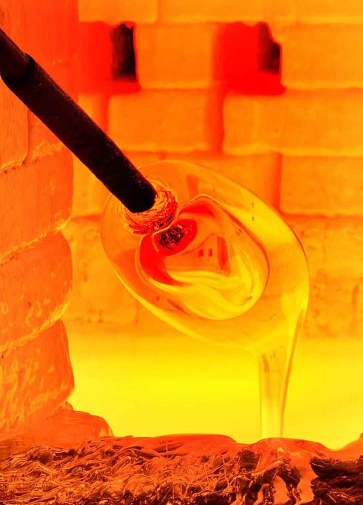 Raw materials for hot melt blown glass