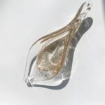 Gold Dust Twisted Handmade Glass Leaves-1