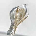 Gold Dust Twisted Handmade Glass Leaves-3