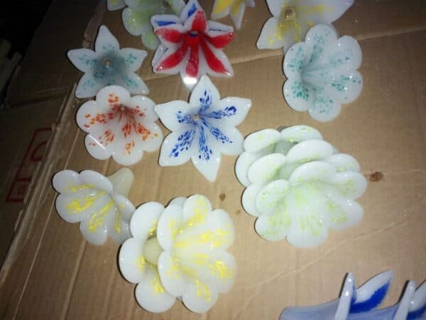 Custom handmade glass flower decorations for banquet hotel lobby villa shopping mall large project glass-1