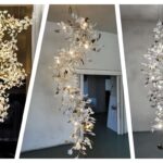 Designer Restaurant Lamp Ceramic Flower Lustre Living Room Romantic Firefly LED Light Stylish Tree Branch Ceiling Chandelier-1