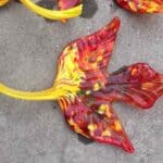 European style blown glass lamp Murano glass stained maple leaf shape-4