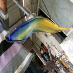 Handcrafted blown glass Colorful boat shape pendant lighting, unique club high-end interior decorations3