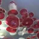 Red-colored round plate Handmade Glass Blown High-Quality Modern Restaurant Pendant Light, Adding Modernity and High-Quality Atmosphere to Your Interior Decoration-2